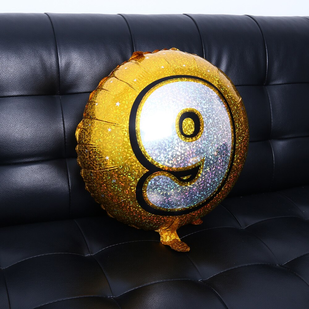 Number 4 Helium Foil Balloons Birthday Number Balloons 4 for Wedding Anniversary Decoration (Gold)
