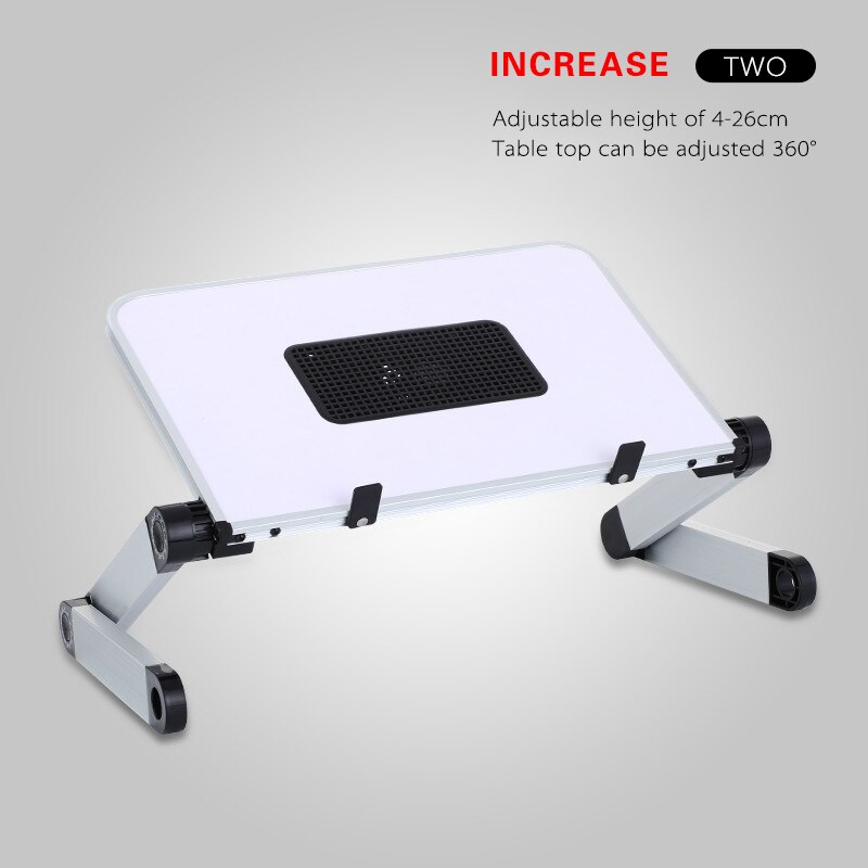 Adjustable Computer Table Aluminum Alloy Laptop Desk 360 Degree Laptop Stand Foldable Computer Table Stand Tray Notebook Stand: White D