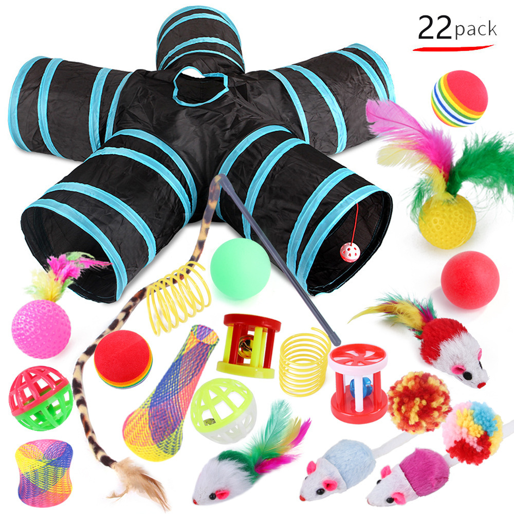Ensemble Tunnel pour Chat Jardin Solide Jouet Kedi Tüneli amusant pour animaux de compagnie, Tunnel pour chien, jouets pour chats, fournitures interactives jeu pour lapin: B99504