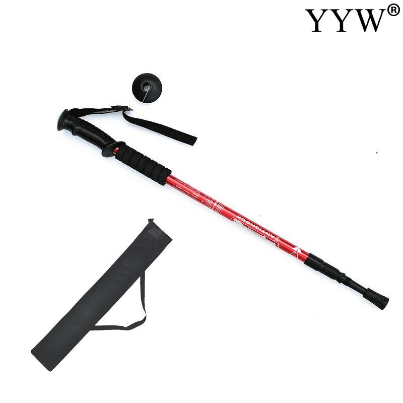 Foldable Nordic Walking Poles Trekking Poles Walking Sticks Telescopic Scandinavian Anti Shock Hiking Stick 2pcs/Set: red