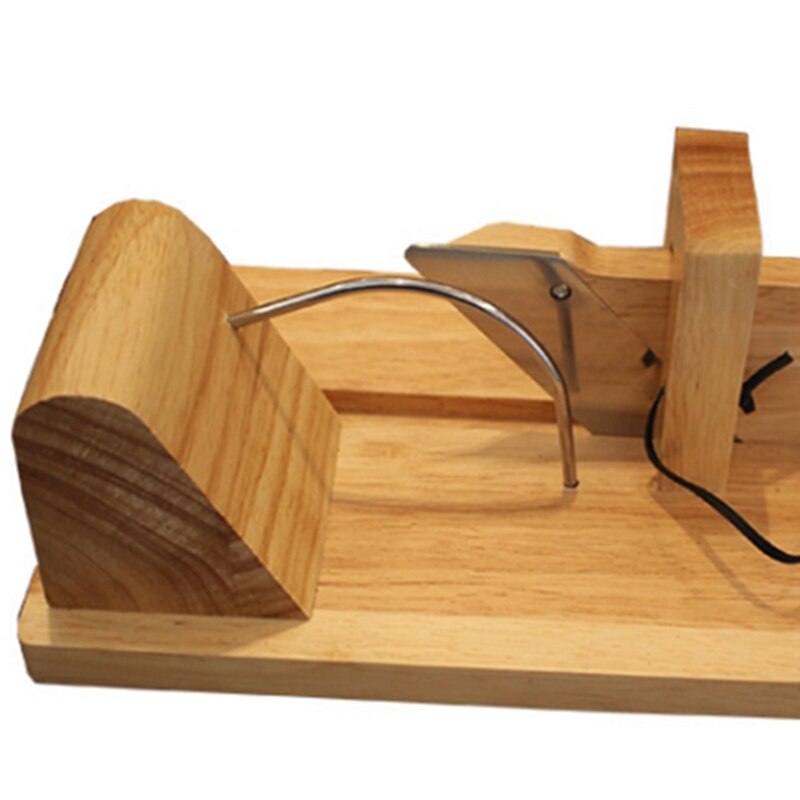 Coupe-saucisse rustique en bois et lame en acier inoxydable pour trancher et hacher les arômes, le poivre et plus de viandes séchées