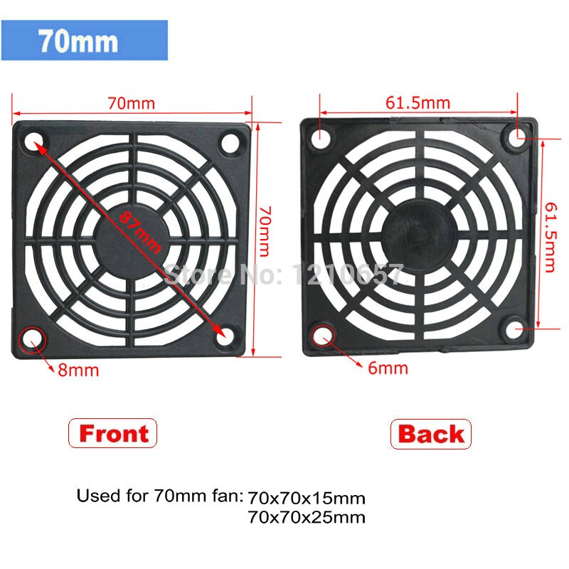 10 stuks Veel Gdstime Computer Mesh 40mm 50mm 60mm 70mm 80mm 90mm 120mm PC Fan Dust Filter 4cm 5cm 6cm 7cm 8cm 9cm 12cm: 70mm