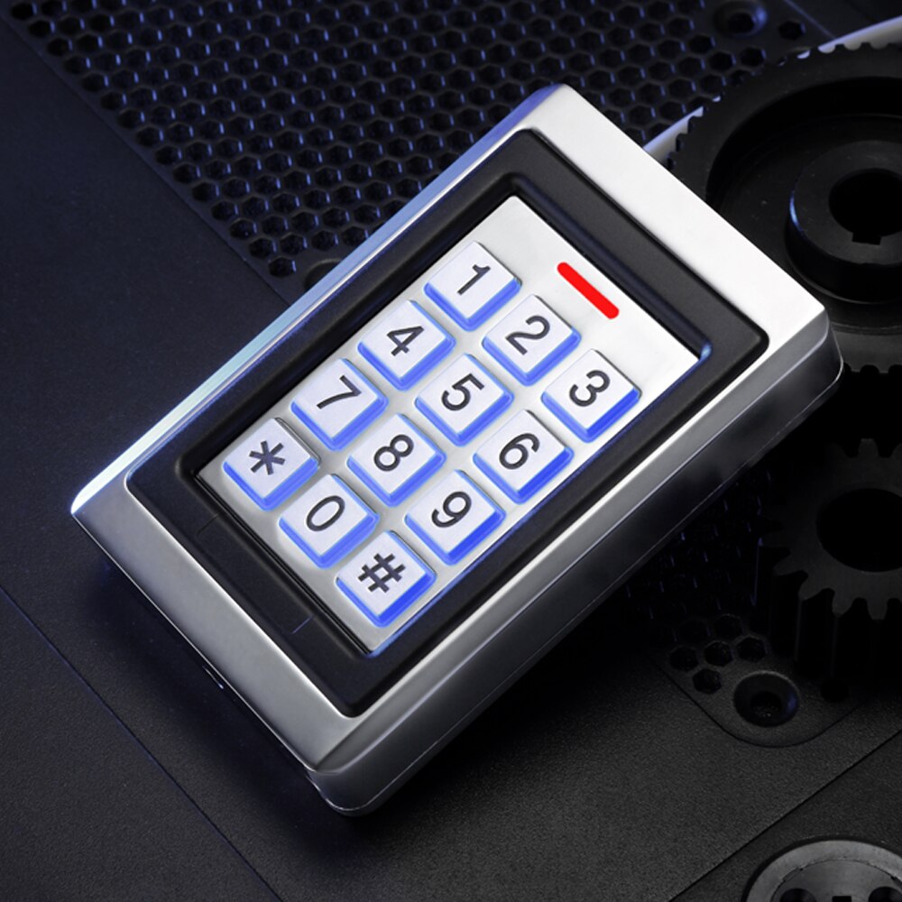 Metal RFID Access Control EM ID Card Reader Keypad 2000 Users 125KHz Door Opener KeyBoard Key Fobs With Wiegand 26 Output