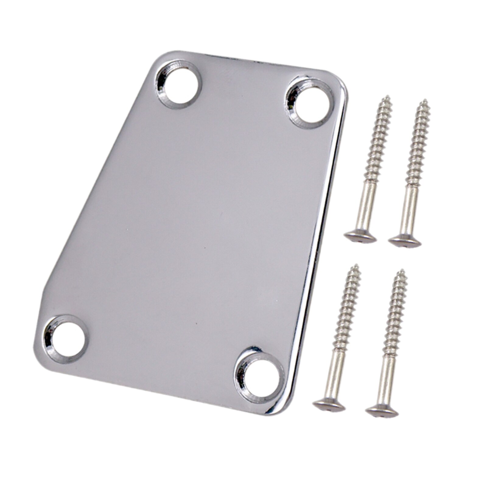 Guitar Chrome Neckplate Neck Plate with Screw Fits for ST Electric Guitar