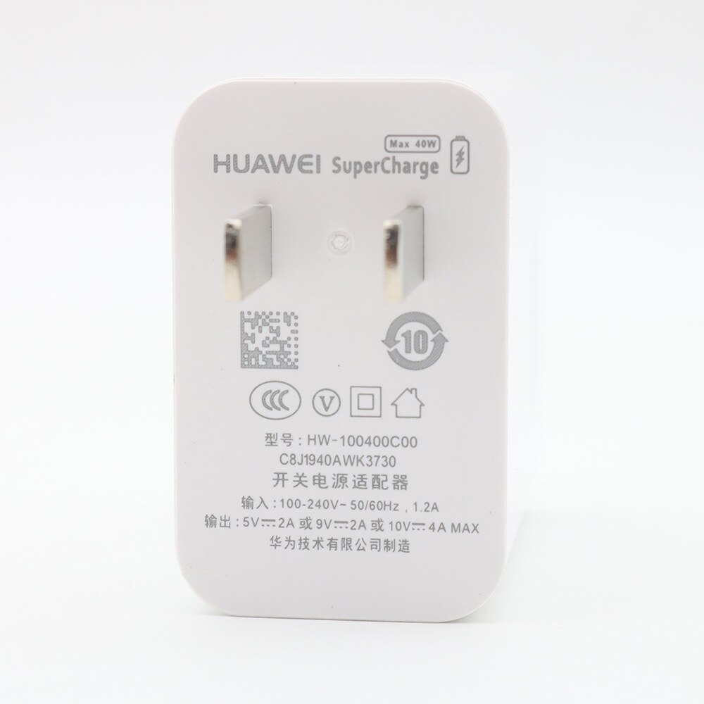 Huawei Charger 40W Original 10V4A Supercharge EU Fast adapter 5A USB type c cable for Mate 20 30 pro p40 p30 pro Honor 20 30 V30