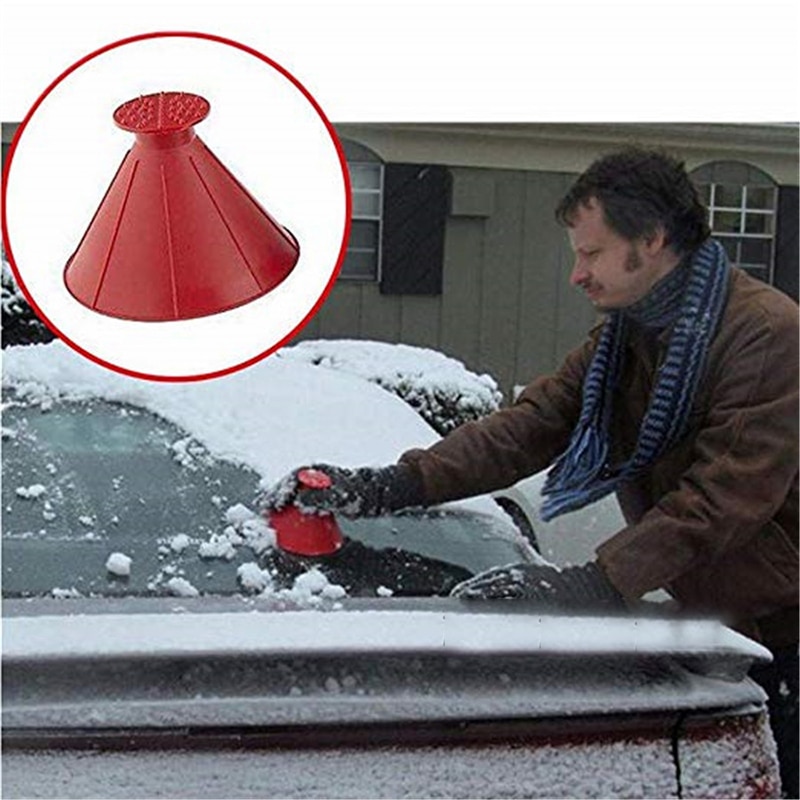 Magie Fenster Windschutzscheibe Auto Fenster Eis Schaber Kegel Geformt Trichter Schnee Entferner Werkzeug Kratzen EIN Runde Fenster Reiniger Glas Wischer