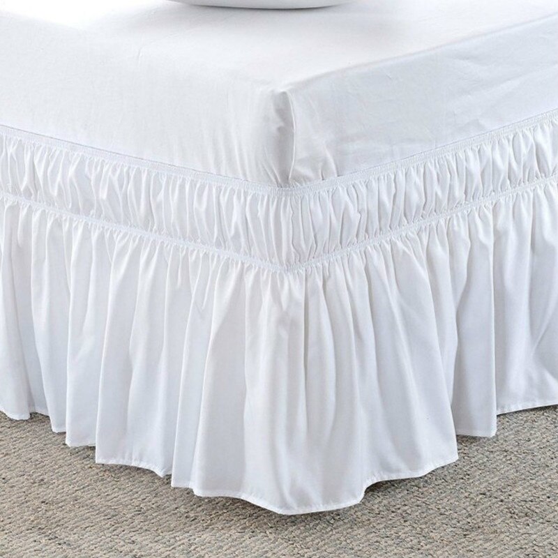 Pastoralen Stil Fit Bettdecke Königin Bett Rock Kräuselte Bett Röcke Hotel Bett Shirts Elastischen Bett Rock Staub Rüschen