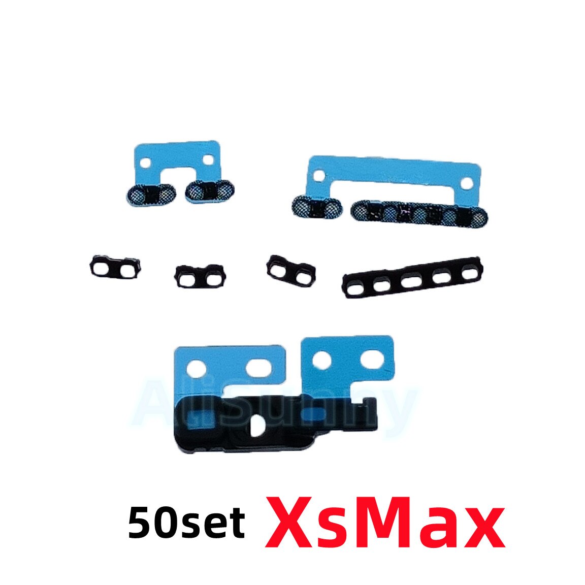 AliSunny 50Set głośnik + Mic Mesh samoprzylepna naklejka na iPhone 6 6S 7 Plus lewa + prawa siatka przeciwkurzowe ucho ekran dotknij klej: 50x for XSMAX