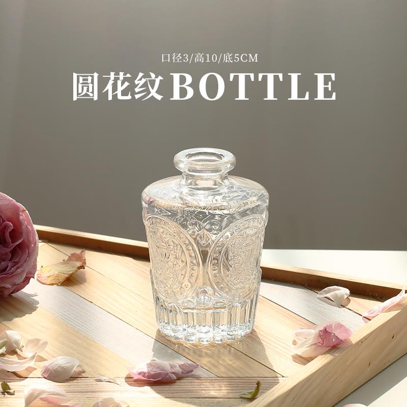 Maceta de estilo nórdico para decoración del hogar, Mini florero de vidrio, decoración transparente para sala de estar, romántico francés: H