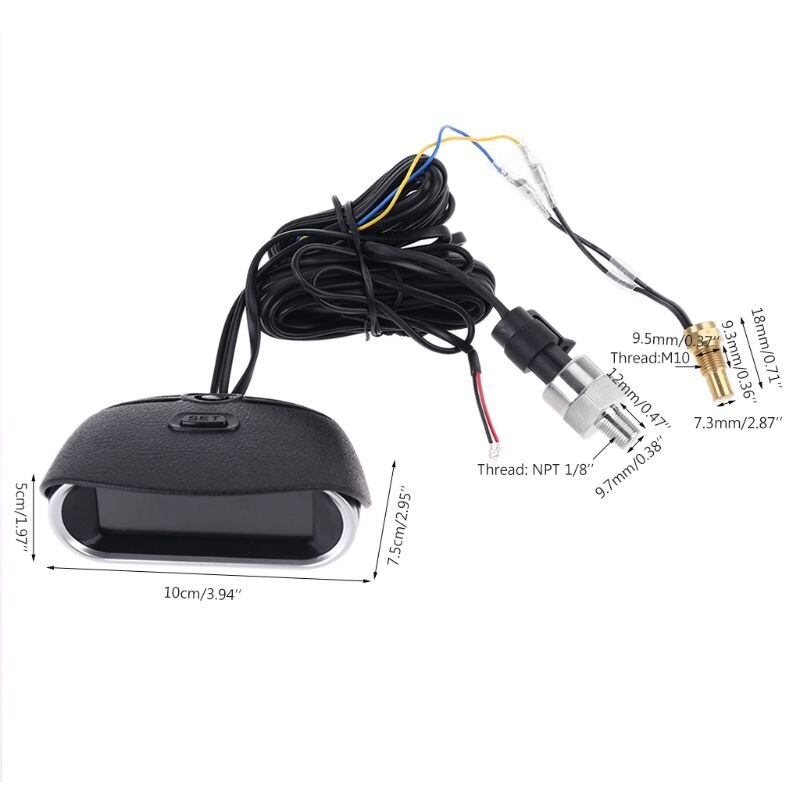 12V/24V Lkw Auto Öl Manometer + Temperatur 10mm 1/8 NPT Sensor