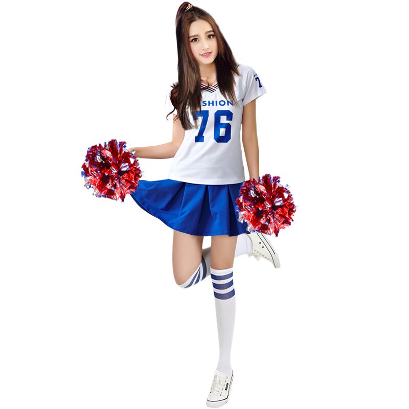 Cheerleader Costume Cheerleading clothing costumes Cheerleader Dress dance football basketball costume cheerleading Costume: White / 3XL