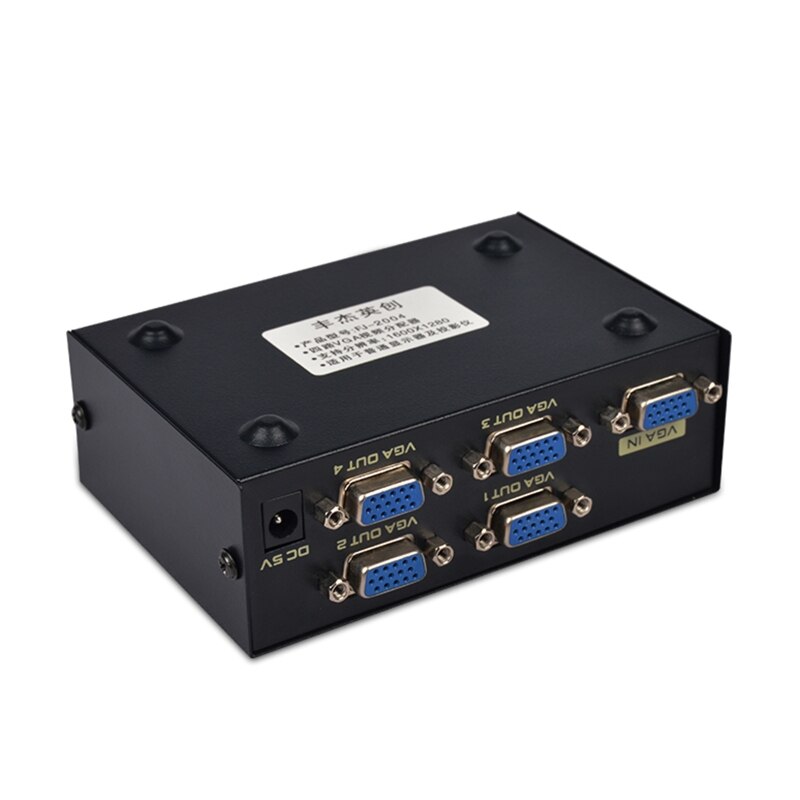 4 Port VGA Frequency Divider 200Hz Video Splitter High Frequency 1600*1280 25m