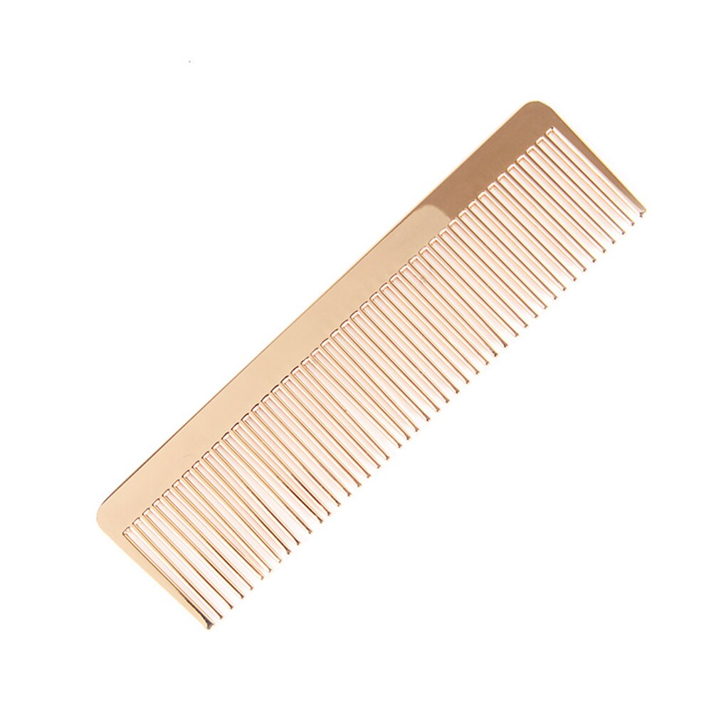 Peine de aleación de dientes finos de Metal dorado para hombres y mujeres, cepillo de pelo de bolsillo de peluquería, peine con dientes finos para el cuidado del cabello portátil de buena: Default Title