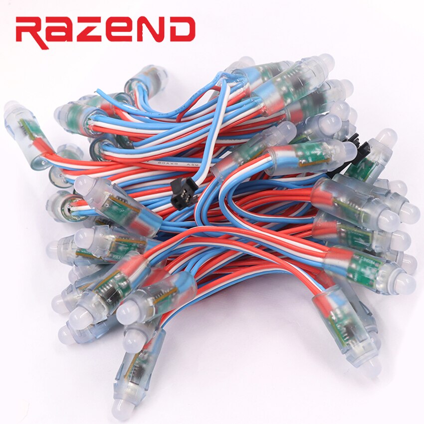 Neue WS2811 LED Pixel modul 12mm IP68 wasserdichte DC5V voll farbe RGB Schnur weihnachten licht die Anschrift als ucs1903 WS2801