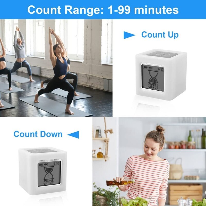 Kitchen Timer Digital Cooking Timer Night Light Countdown Stopwatch Timer Square Timers Time Management