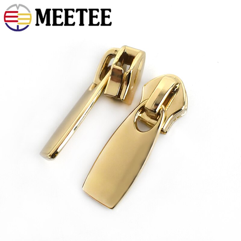 Meetee 10pcs 5# Zipper Silder for Nylon Zip for Jacket Pocket Zippers Head Puller DIY Zips Repair Replacement Sewing Accessories