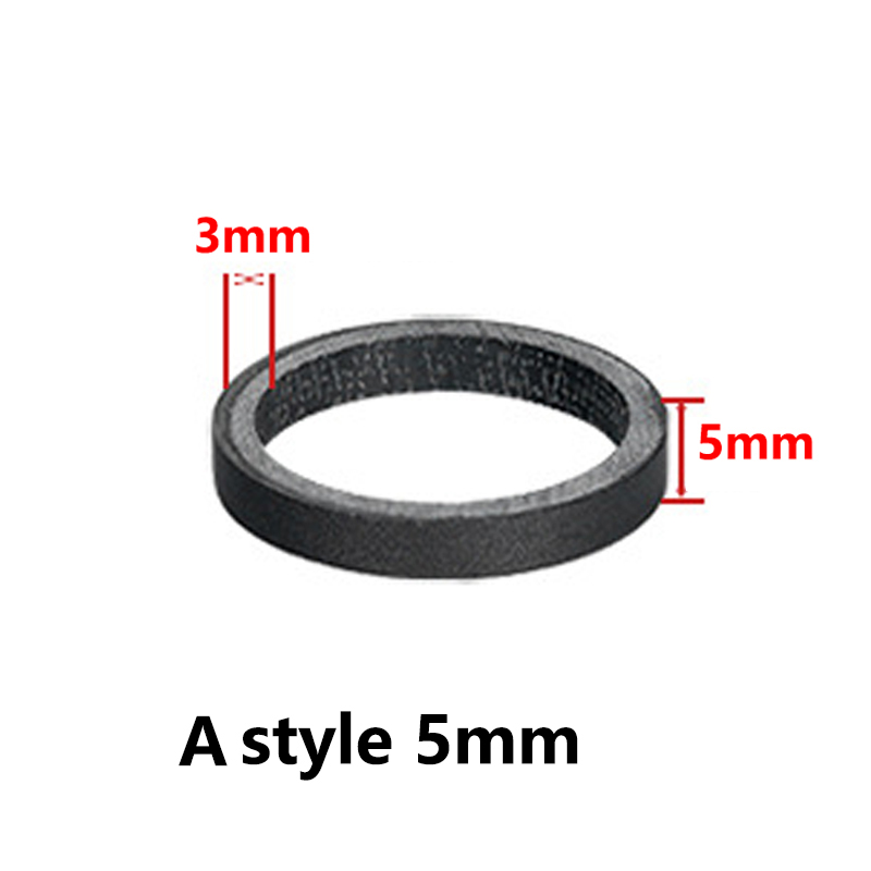 TOSEEK MTB Road Bicycle Full Carbon Fiber Washer 1-1/8" 28.6mm Bike Headset Stem Front Fork Adjustment Spacer 5mm 10mm: A style 5mm