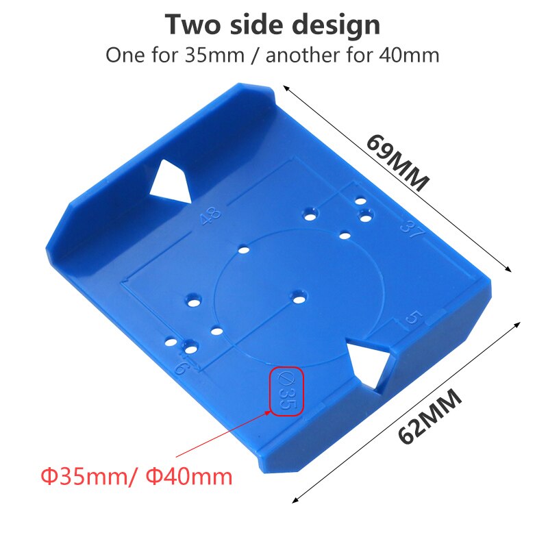 Hinge Hole Jig 35mm 40mm ABS Hinge Boring Drill Guide Template Jig Furniture Door Cabinets Hinges Hole Locator for Woodworking