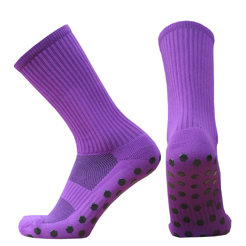 Sport Mannen Vrouwen Anti Slip Fs Voetbal Sokken Baseball Rugby Grip Voetbal Sokken: Purple