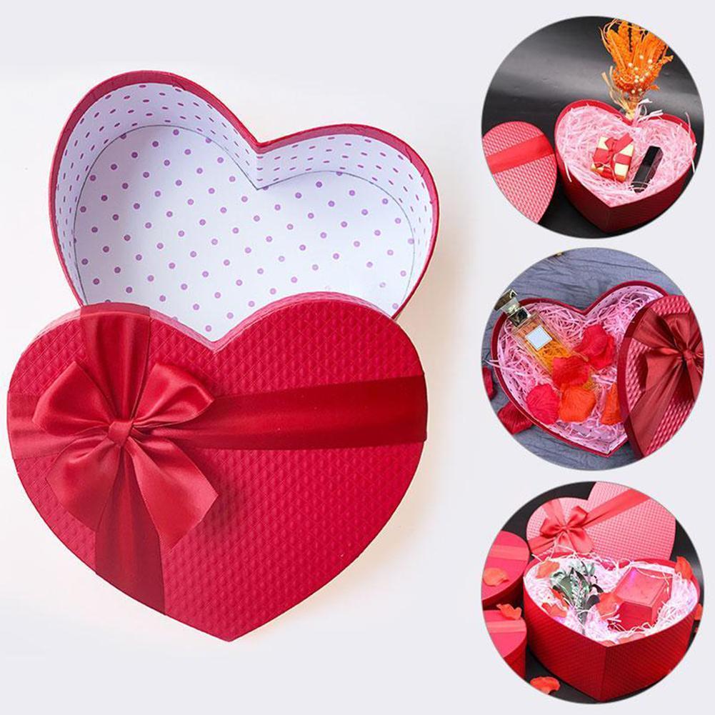 Love Heart Cardboard Wedding Favor Valentine's Party Day Flower Florist Decoration Packaging Box Hand W4B6