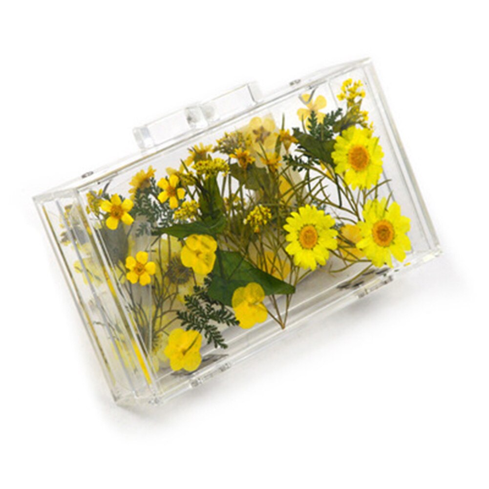 Dames avondtassen bloemen bruiloft feest handtas modieuze crossbody heldere harde transparante kettingtas 18*5*11cm
