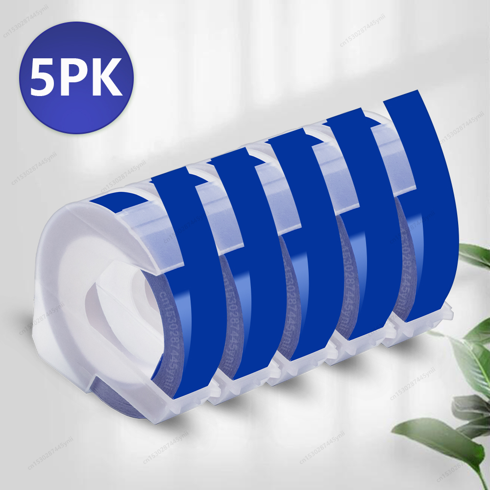 5/10/20 Stück Dymo 3D-Prägeband, kompatibel mit Dymo 12965 1610 Motex E101 B90 Etikettendrucker, selbstklebendes Dymo 3D-Etikettenband: BK