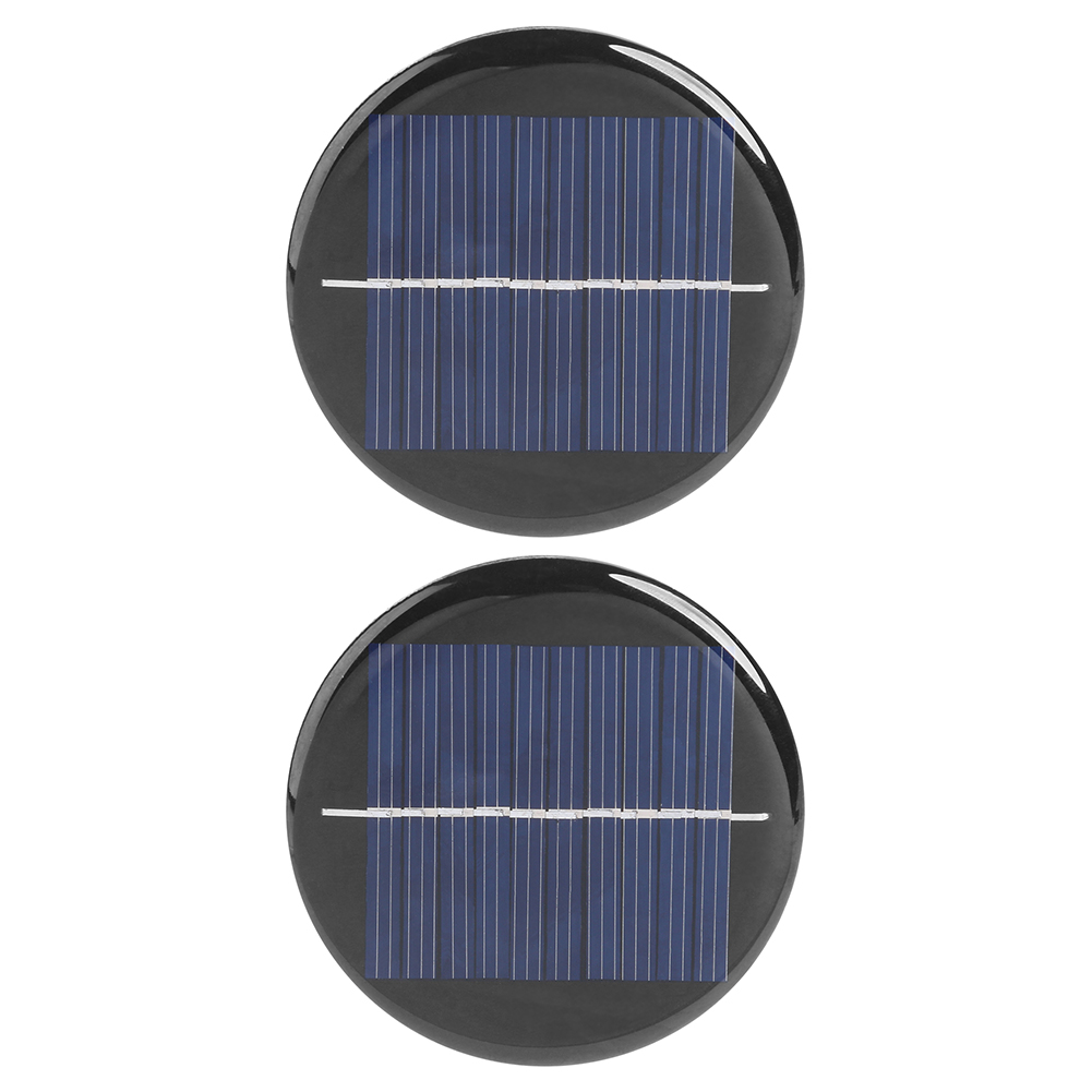 1/2Pcs Mini Solar Panel DIY Power Battery Cell Charger Portable Solar System Board Round Lamp Panel Charging: black