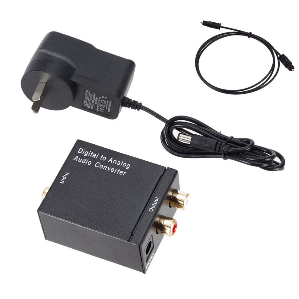 Digitaal Naar Analoog Audio Converter Digital Optical Fiber Toslink Coax Naar Analoog Rca L/R Audio Converter Adapter Versterker: AU plug