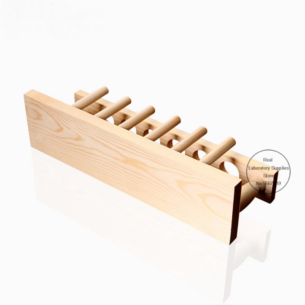 Soporte de tubos para pruebas de laboratorio de madera con 6 agujeros y 12 agujeros con orificio de 23mm para experimentos escolares