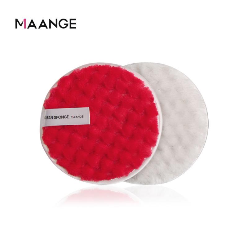 1PCS Lazy Makeup Remover Double-sided Microfiber Makeup Remover Puff: 01 Red
