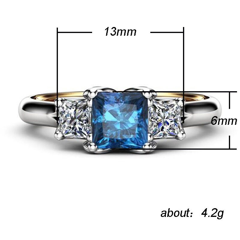 Modyle Blue Zircon Trouwringen voor Vrouwen Engagement/Partij Sieraden Dames Beste