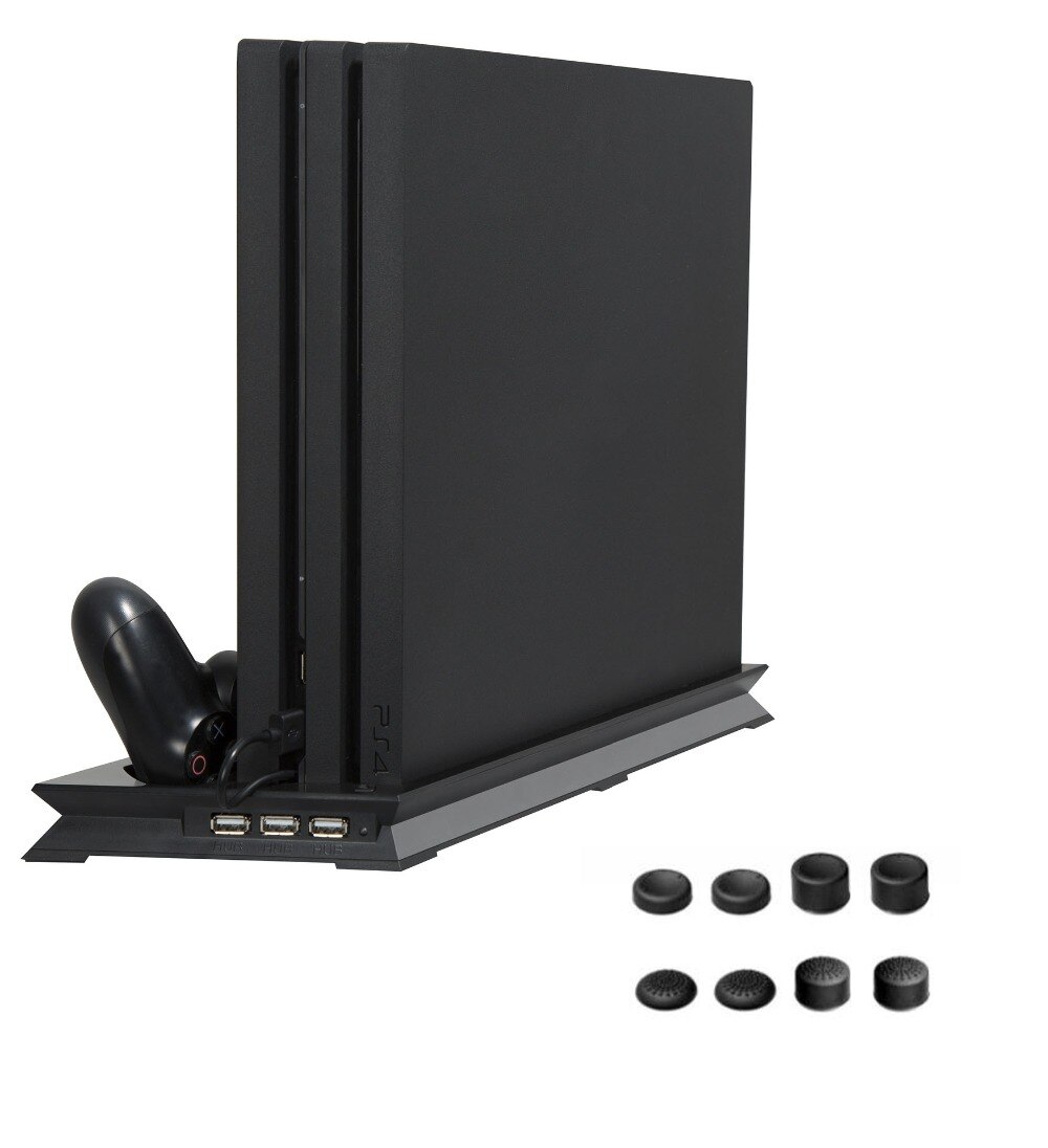PS4 Pro Koelventilator Verticale Stand Dual Controllers Opladen Dock Voor Sony Playstation 4 Pro Accessoires Koellichaam Dunne 3 hub