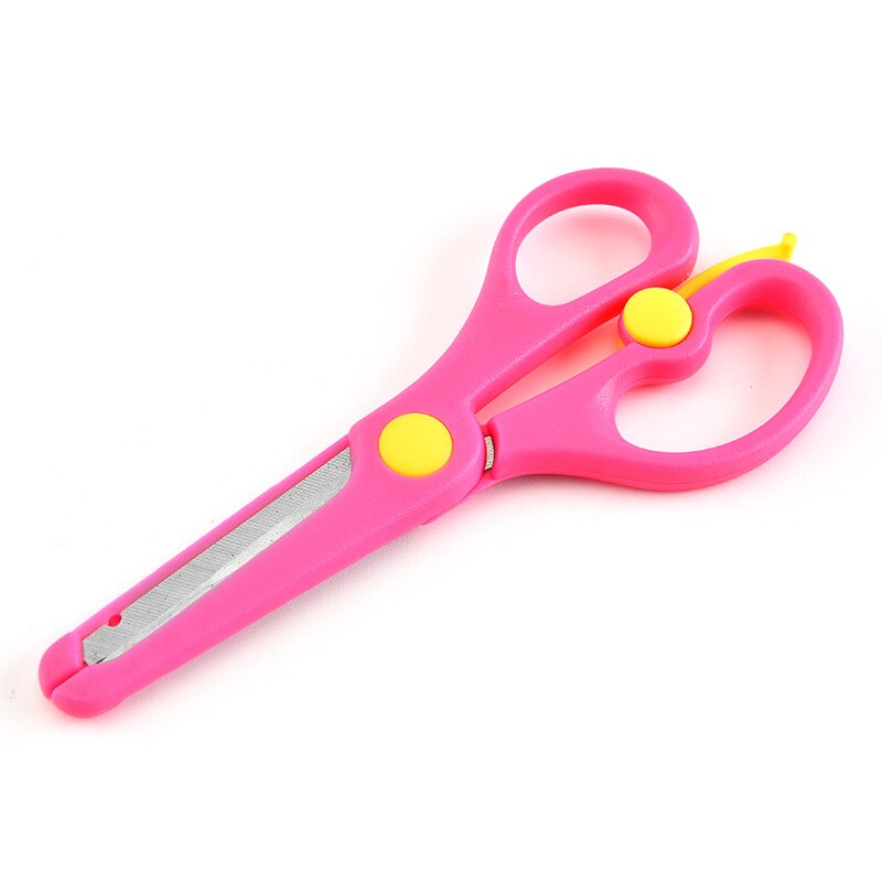 children's elastic labor-saving plastic safety round head scissors student paper cutting