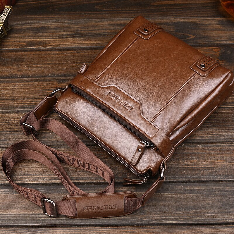 Collectie Business Lederen Mannen Messenger Bags Aktetas Voor Document Handtas Satchel Portfolio Korte Tas Voor Telefoon: light brown1