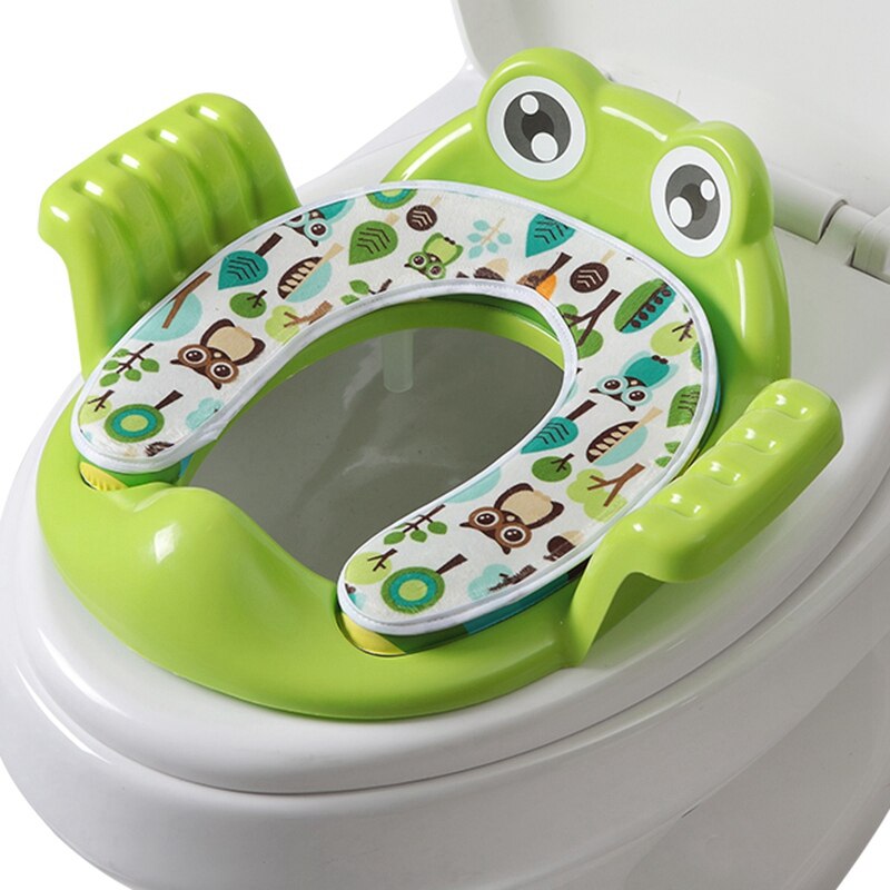 Børnes toiletsæde toilet potte træning tegneserie hjælp baby sæde vaskemaskine mænd og kvinder baby sæde ring grøn