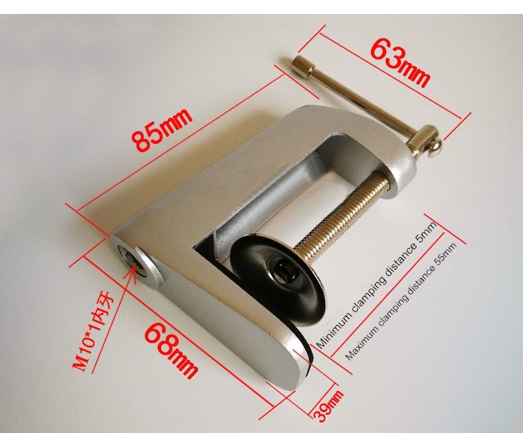 Black/White Adjustable Table Lamp Mount Stand Swing Arm Clip Holder Carpentry Lamp Fixed Metal Base Clip Anti-Slip Bracket Clamp