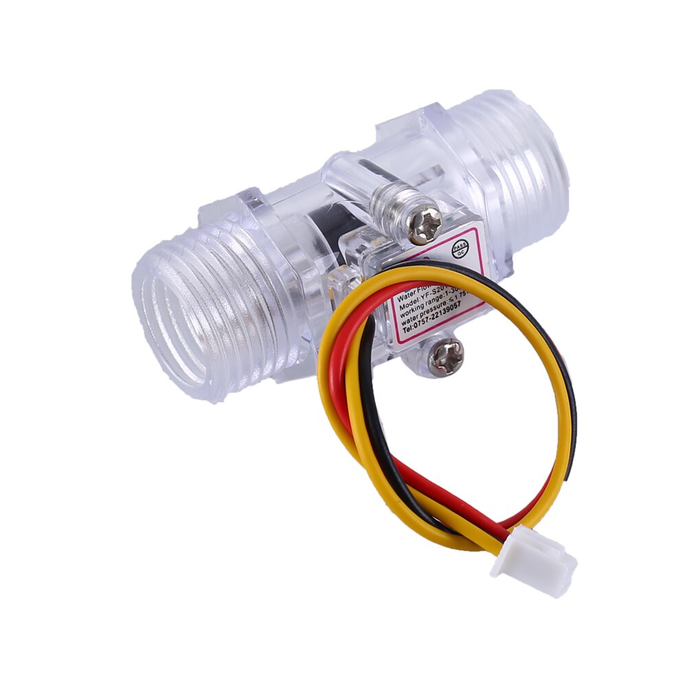 DN15 DC 5V 12V 1/2inch G1/2 Clear Water Flow Hall Sensor Switch Transparent Flowmeter Hall Sensor Counter 1.75MPa 30L/min