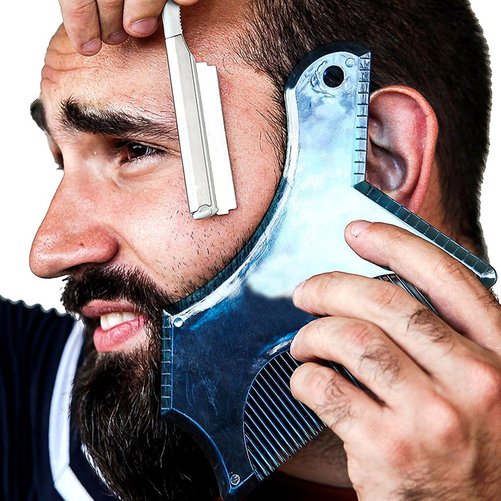 Beard Shaping Styling Tool Beard Stencil Guide Template Comb for Men Style Lightweight Beard Hair Line Up Edging Tool