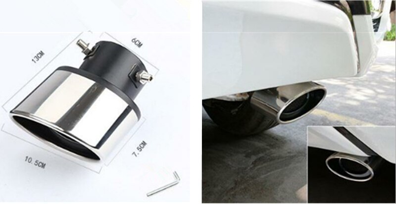 Silenciador de tubo de escape Universal para coche, accesorios de extremo de boquilla de salida para Renault Clio Megane 2 3 Duster Renault