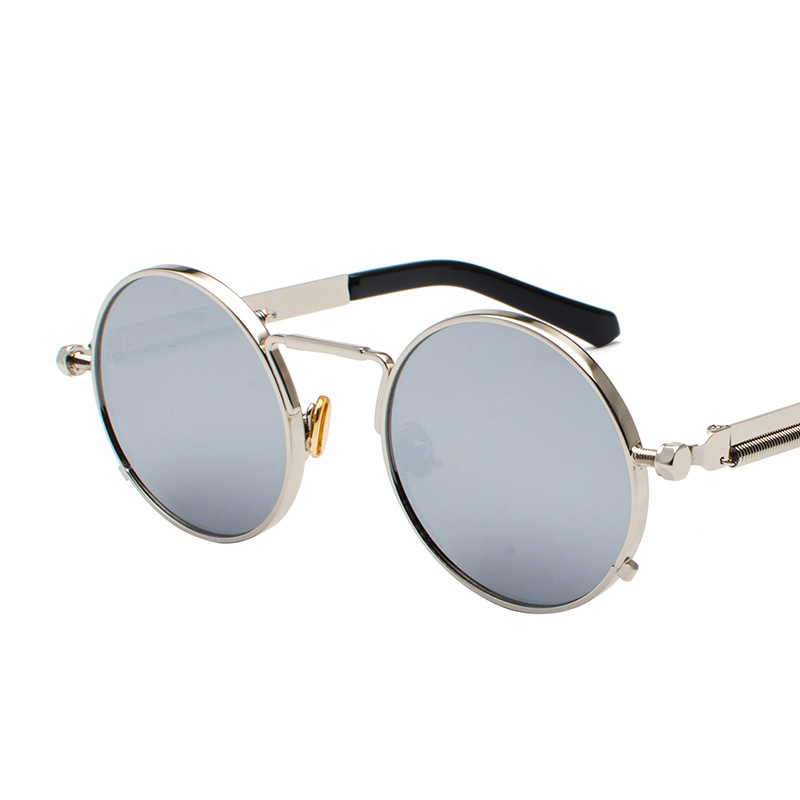 thumbnail image 2 of Emblem Eyewear Retro Round Sunglasses For Men & Women – Vintage Mirror Lens With UV400 (50mm, Gradient/Mirrored) 2 of 5