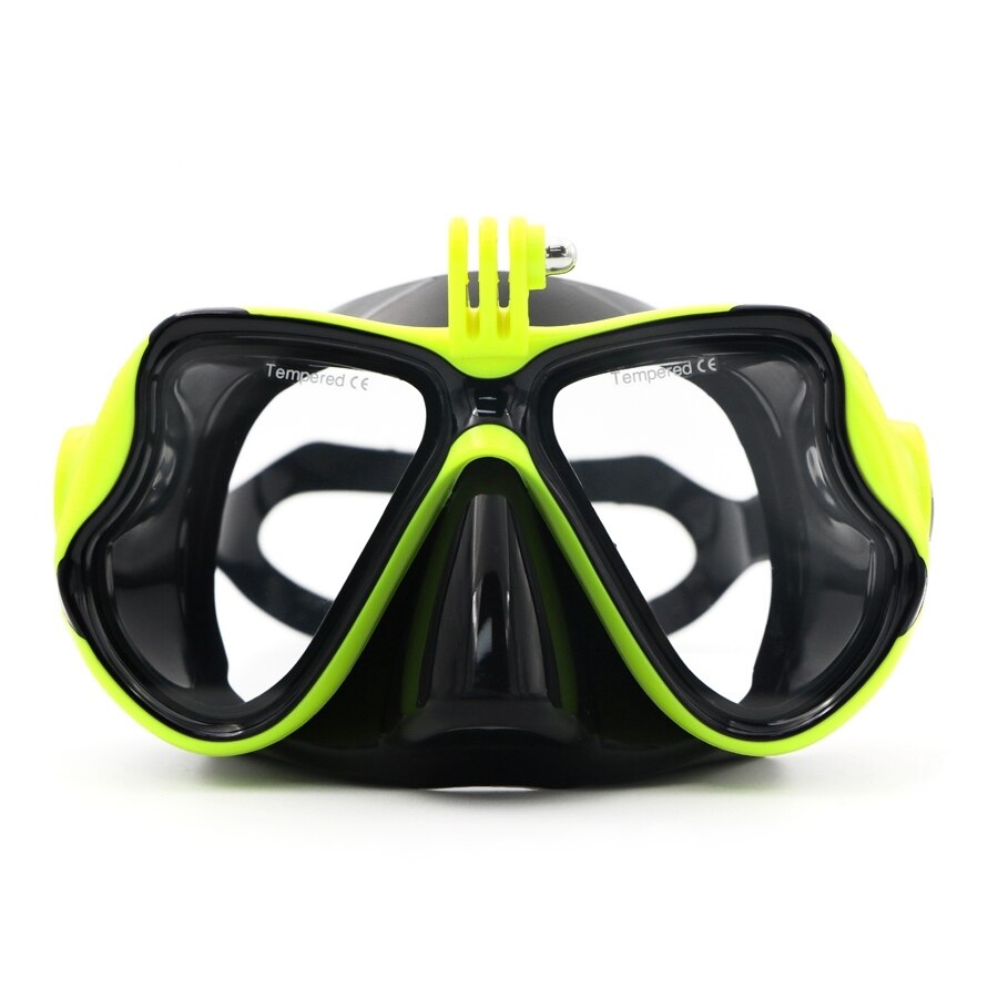 Speefish Scuba Diving Mask 4 Color adult Snorkeling Silicone Anti-fog Tempered glass Dive Equipment Wide Vision Swimming Goggles: 708GP-green