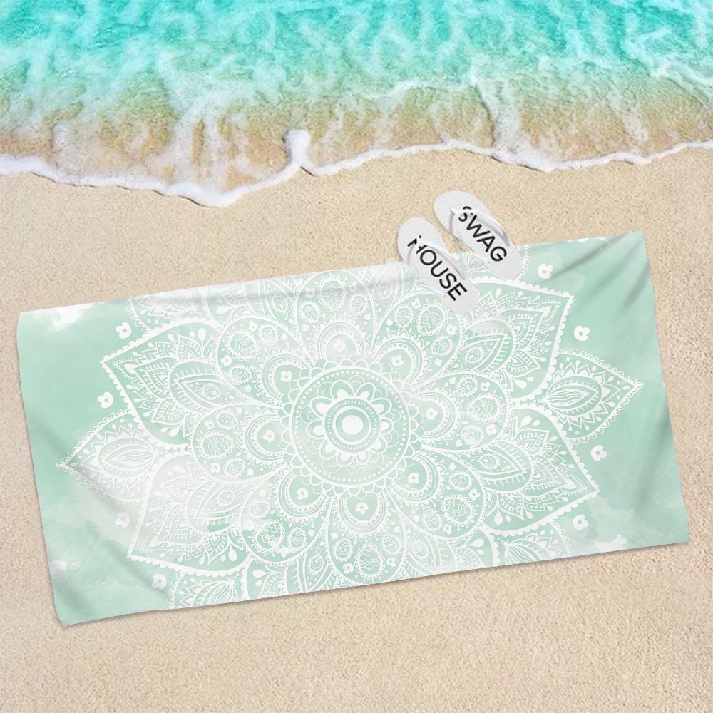 70*140 Boho Mandala Surf Poncho Microfiber Badhanddoek Strand Handdoeken Snel Droog Strand Mat Volwassen Strand Handdoeken Vrouwen bloemen Cover Ups: ST-XCMTL01-10