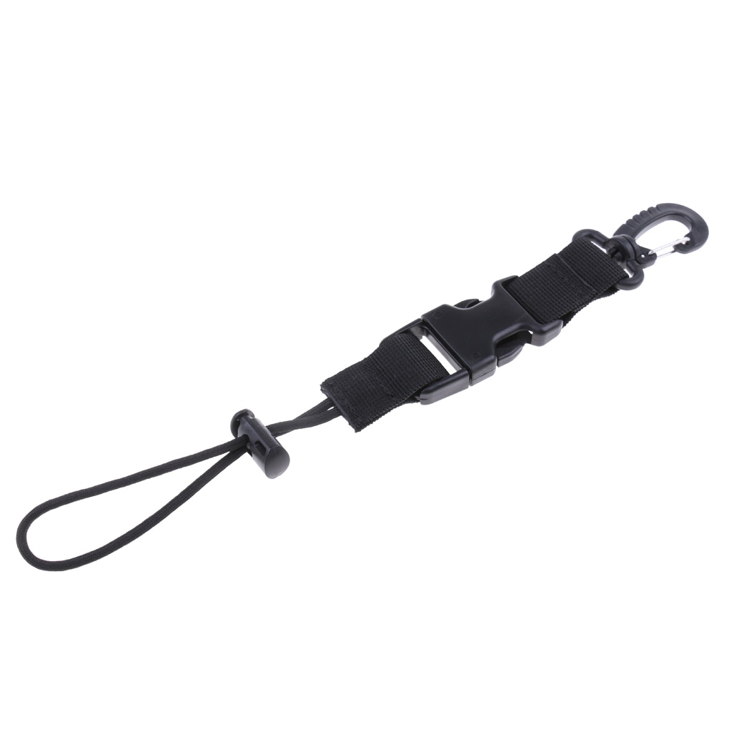 Onderwater Duiken Lanyard Camera Zaklamp Holder Strap Snelsluiting Zwart Nylon Duiken Apparatuur