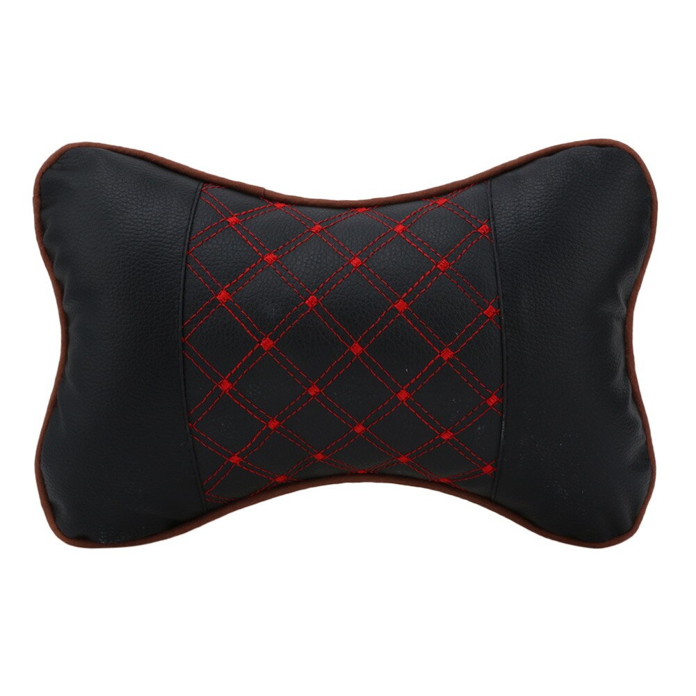 2 Pcs Couro PP Algodão Encosto de Cabeça Do Carro Pescoço Travesseiro Auto Tampa de assento Cabeça Pescoço Rest Almofada Encosto de Cabeça Pillow Car Styling Accessaries