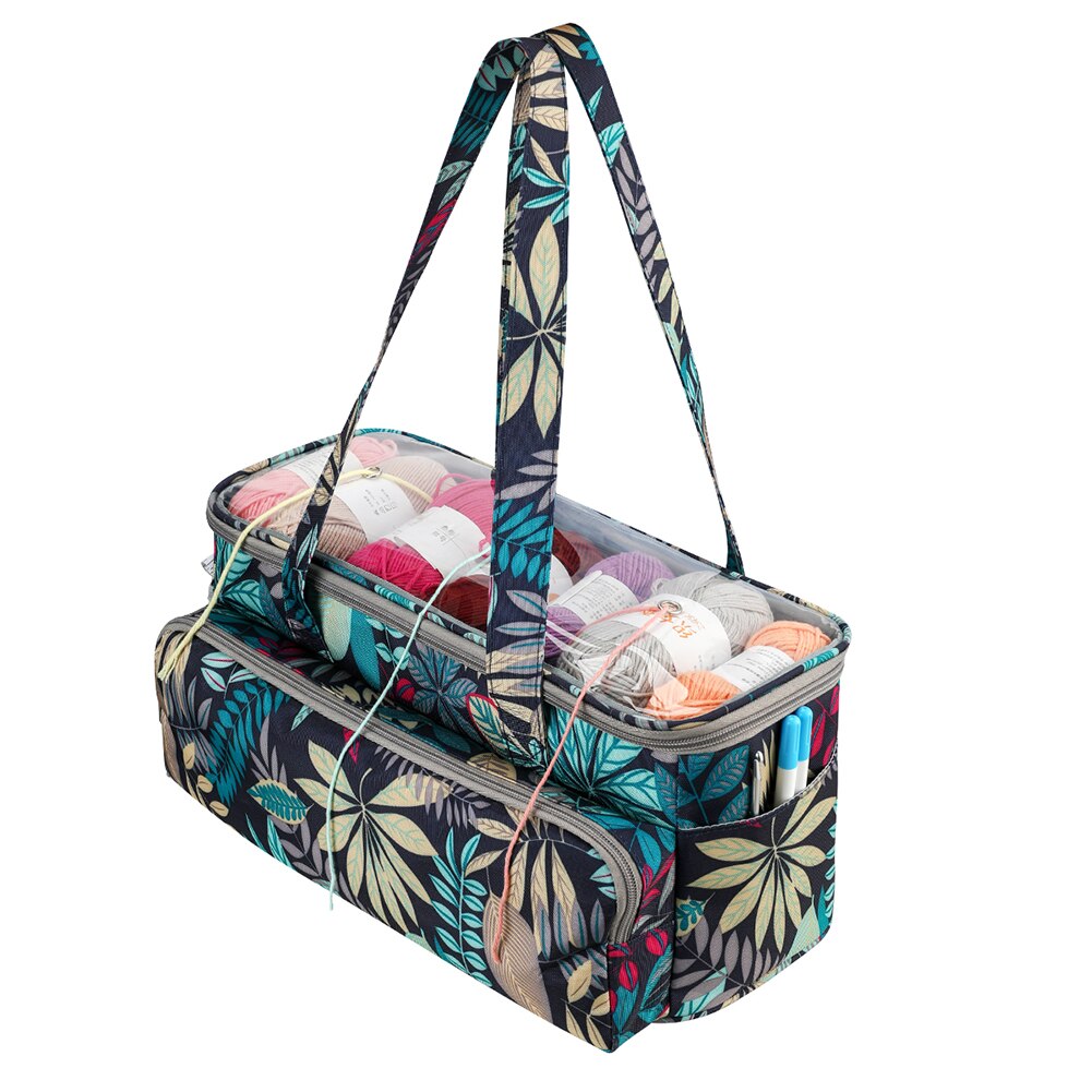 Knitting Woolen Yarn Storage Bags Sewing Kit Case Waterproof Organizer Bag Knitting Tool Holder Traveling Knitting Organizer