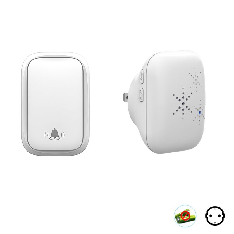 timbre inalámbrico exterior autoalimentado timbre puerta casa 220v transmisor impermeable de 220V, No requiere batería, receptor de la UE,juego de timbre para Control del hogar: Castaño