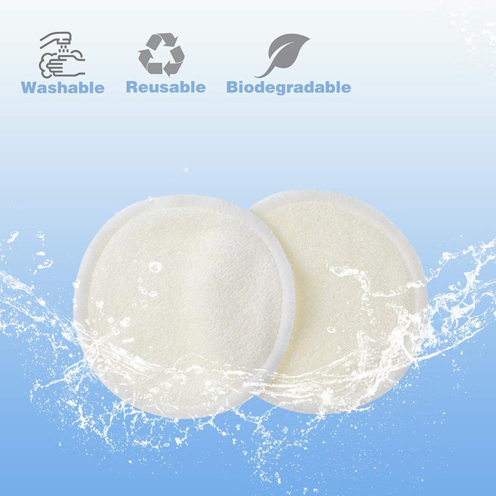 Reusable Makeup Remover Pads Bamboo Fiber Organic Cotton Pads Face Cleaner and Eyes Make Up Remover Pads Zero Waste Washable