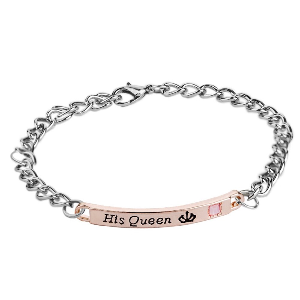 Bracelet couronne en acier inoxydable, 2 pièces/ensemble, en Silicone, pour Couple, unisexe, pour amoureux: BL3225RGD1