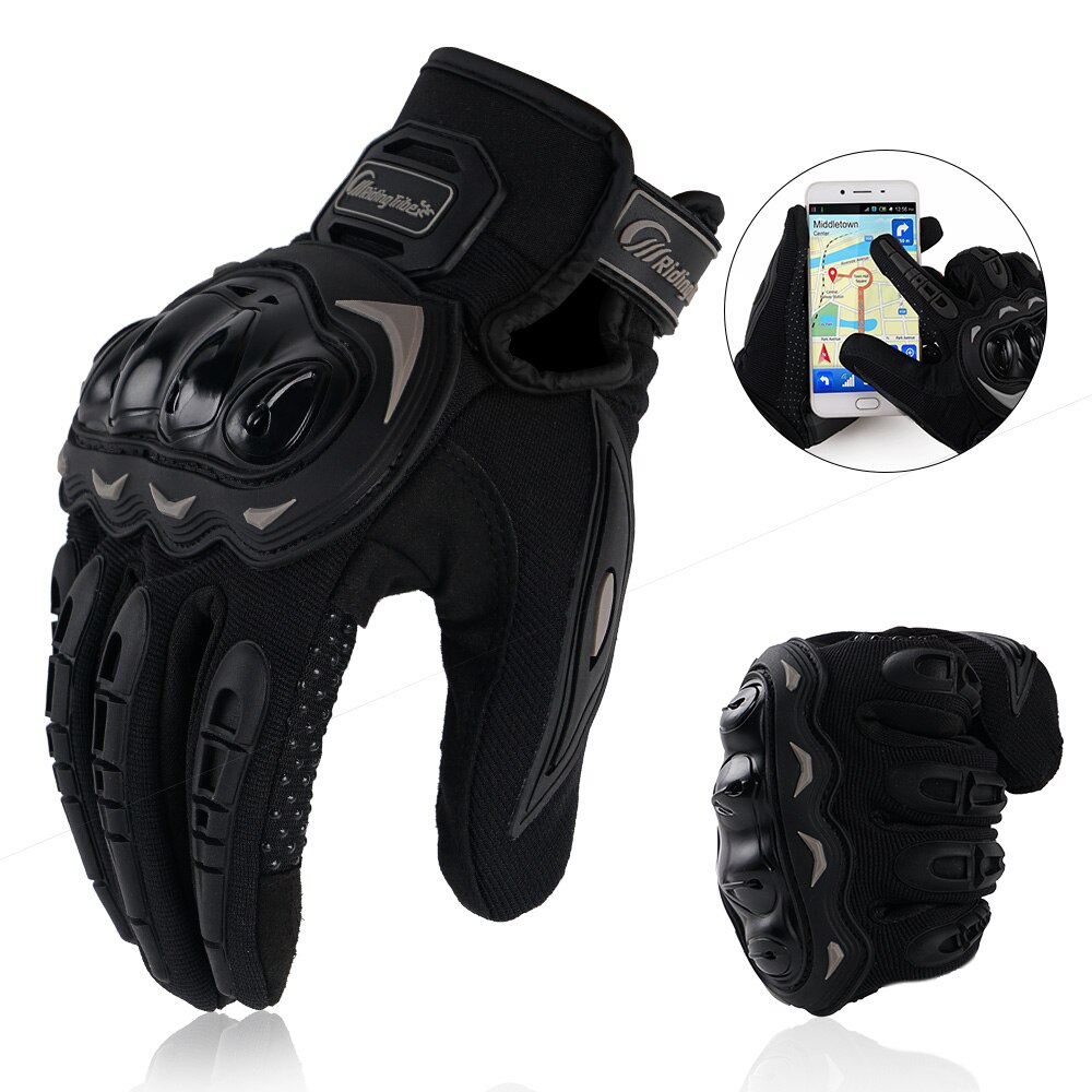 Touchscreen Motorcycle Gloves Breathable Waterproof Luva Motoqueiro Guantes Moto Protective Gears Motocross Riding Glove Gants: Moto Glove BK / XXL