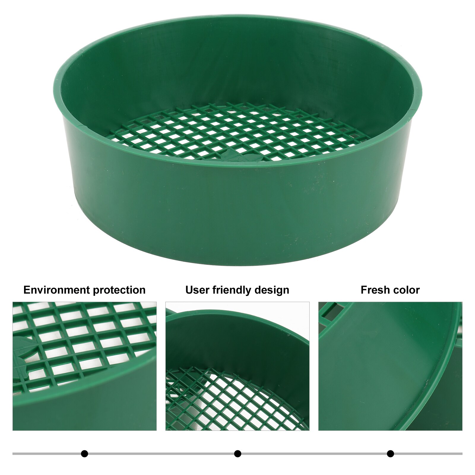 5Pcs Garden Soil Sieves Planting Soil Filter Gardening Riddles Hand Tools Green